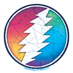 Grateful Dead Bolt in Rainbow Circle Sticker-5.75"
