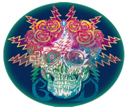 Grateful Dead Electric Skull and Roses Sticker