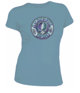 Grateful Dead Women's/Juniors T- Batik Steal your Face on Teal