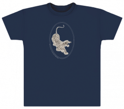 Jerry Garcia/Grateful Dead Tiger-Guitar T-shirt. Silver ink on Navy T's.